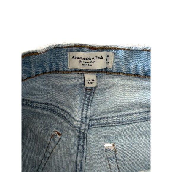 ABERCROMBIE & FITCH Light Wash HIgh Rise Mom Shorts Size 28 / US 6 - Picture 2 of 8